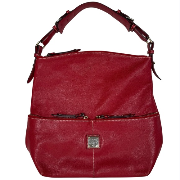 Dooney & Bourke Red Leather Dillen Pocket Hobo - Picture 1 of 16